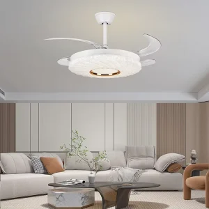 Long Lifespan Modern Indoor Living Room Decoration 42Inch Remote Control Dimming Led Invisible Ceiling Fan with Light