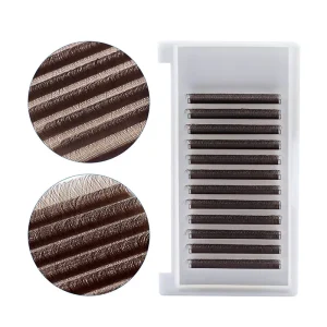 Long Stem Eyelashes Extensions Lashes Private Package Premade Fan Lashes YY Shape 0.05MM Brown Color Easy Fanning Lash