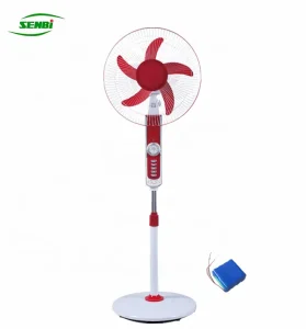 Long Working Time Rechargeable Fan Battery Stand Fan 16inch with Led Light