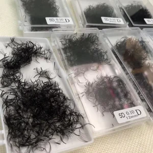 Loose Promade Fans Lash Extensions Mink Volume Premade 1000 Loose Fans Pointy Base 0.03 14D Pre Made Loose Fans Eyelash Trays