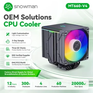 Low Noise 15 to 35 DBA White ARGB CPU Radiator 260W for E Commerce Dropshipping with Fast 3 Day Lead Custom Retail Packaging