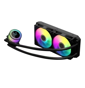 Low Noise 240mm ARGB Desktop Computer PC Cpu AIO Liquid Cooler Fan With Temperature Display 3D Water Cooling Pump Head