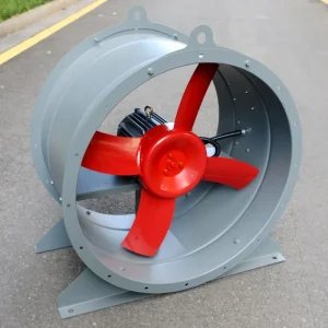 Low Noise 4 Blade Steel Stamped Spun Flange Casing Axial Flow Fan 4# 10# 380V for Warehouse Office Air Ventilation