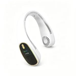 Low Noise Brushless USB Rechargeable Outdoor Portable Bladeless Wearable Fan Air Purifier Negative Ion Leafless Hanging Neck Fan