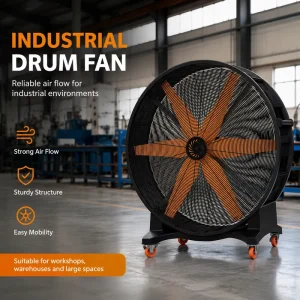 Low Noise Energy Saving HVLS Industrial Ceiling Fan Using PMSM VFD Motor for Manufacturing Plant and Logistics Warehouse Cooling