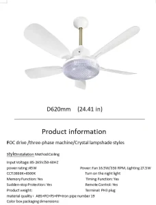 Low Noise Fan Lamp Bedroom Modern Remote Control Fan Light Ceiling with LED Lights