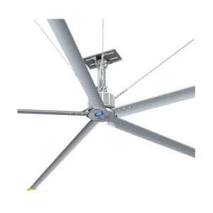 Low Noise HVLS Industrial Ceiling Fan Remote Control 5 Stainless Steel Blades 1500 Square Meter Coverage