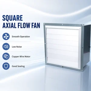 Low Noise Industrial Ventilation Fan Square Wall Mounted Exhaust Fan with Pure Copper Wire Motor