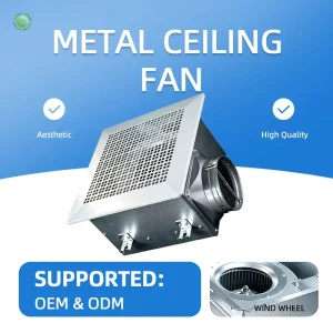 Low Noise Large Air Volume All Metal Cover Ceiling Mounted Exhaust Centrifugal Fan Powerful Ventilation for Home Office