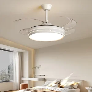 Low Noise Modern App or Remote Control Home Bedroom Living Room Smart Led Ceiling Fan With Light