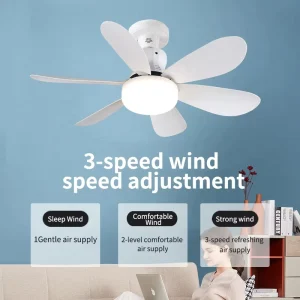 Low Noise Remote Control Smart Modern Energy-Saving Chandelier LED Socket Ceiling Fan with Light for Bedroom