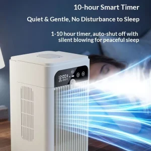 Low Noise Tower Evaporative Cooler Desktop AC Fan with Humidifying Spray Touch Control USB Battery Powered