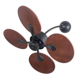 Luxury 32 Inch Indoor Wall Mounted Fan Solid Wooden Leaf Design Remote Control Stylish Home Decor Wall Fan
