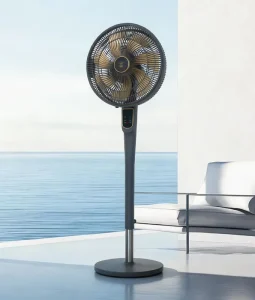 Luxury 36 Speed Smart Pedestal Fan Pure Copper DC Motor AI Voice Control Oscillating Antibacterial Blades Scent Box Electric