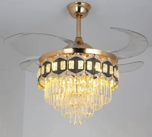 Luxury Decorative Ceiling Fans with Light 220v and Remote Control for Living Room Ceiling Led Light Modern Chandeliers