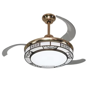 Luxury Domestic Modern Series Room Retractable remote control ceiling fan with LED lights