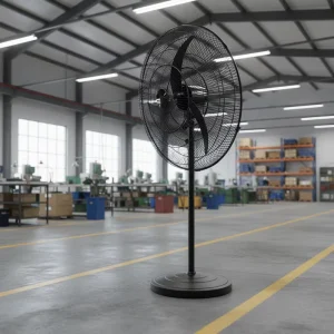 Luxury Industrial Metal Blade AC Motor Electric Oscillating Bladeless Pedestal Fan 30 Inches Mechanical Control Hotel Household
