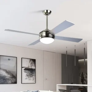 Luxury Modern Metal Ceiling Fan with Light Remote Control 52 Inch Diameter LED for Household Hotel & Outdoor Use with Timer