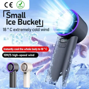 M57 Summer Cooling Ice Cooler Handheld Fan with CE Rohs 100 Speed Stepless Adjustment Brushless Motor Charging Fan