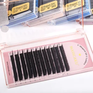MASSCAKU L LU M Curl U shaped YY 3D 4D 5D Eyelashes Extensions Premade Volume Fans Soft U False Eyelashes