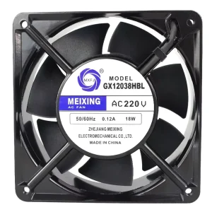 MEIXING GX12038 120x120x38mm AC 4 Inch 7 Blade Aluminum Shell Copper Motor Fan Two Ball Bearing Axial Flow Fan Cooling