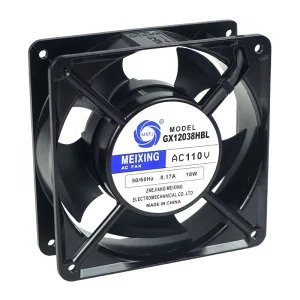 MEIXING GX12038HBL 110V 120V 120 X 120 X 38mm AC Axial Fan Plastic Frame Plastic Blades High Speed Cooling Radiator Fan AC Fan