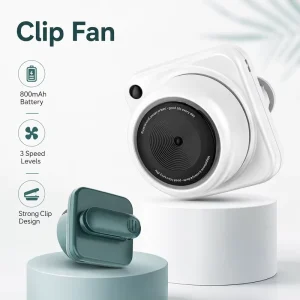 MEMO G01 Camera Shaped 800mAh Rechargeable 3 Speed 2 In 1 Neck Lanyard Mini Clip Fan Compact Outdoor Travel Office Gym