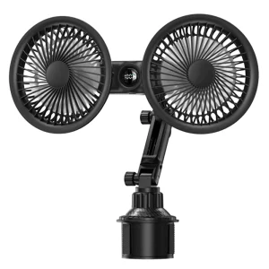 MEMO G14 Universal Car Cup Holder Cooling Fan Brushless Motor Big Blade Strong Wind Silent 3 Speed Auto Car Dual head Fan