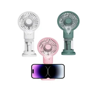 MILI Rechargeable Handheld Spray Fan Mini Head Fashion Fan Mini Handheld Fan Base Outdoor Car Use 500mAh Battery Summer Gift