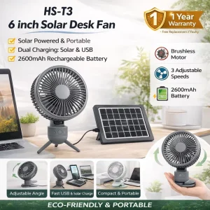 MJ-T3 Fan Cooler Hand Held Portable Rechargeable Brushless Motor Mini Lights&charging Port&solar Panel Long-Life Battery