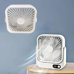 Magnetic Desktop Portable Fan 5000mAh Battery Operated 5 Speeds Digital Brushless Motor Eco Friendly Plastic