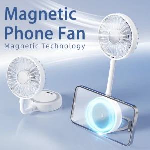 Magnetic Phone Cooling Fan Fast Cooling MagSafe Dual Stand Modes 360 Rotating 3 Speed Foldable Portable Mini Stylish