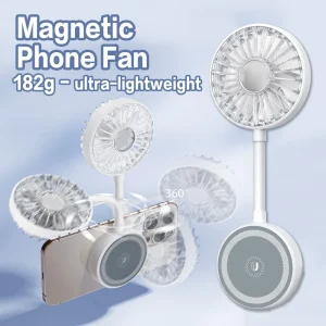 Magnetic Phone Fan New Release Rapid Cooling Wearable Bladeless MagSafe Stand Dual 360 Rotation 3 Speed Foldable