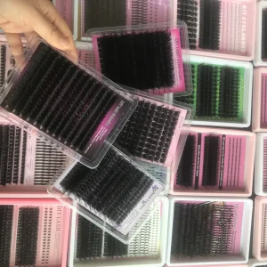 Manga Cluster Lashes 30P-200P D Curl Cashmere Fan DIY Eyelash Book Private Label 10-18mm