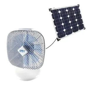 Manufactory Direct Selling 3D Appearance Design Four Wind Speeds Smart WiFi Phone Control Electric Rechargeable Table Solar Fan