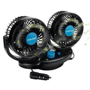 Manufacturer New Low Noise 12V 24V DC Auto Vehicle Cooling Fan Adjustable Portable Electronic Mini Car Fan