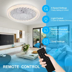 Manufacturers Ceiling Fans with Lights Remote Control Foldable DC Motor Household Plastic Bedroom Light with Fan Ceiling