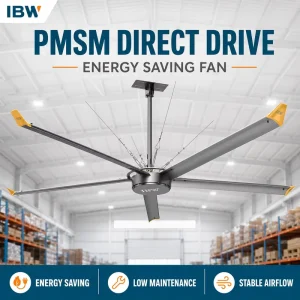 Manufacturing 20ft 6.1m DC Inverter Motor Industrial Ventilation Fan Airflow for Factory Floor Assembly Line