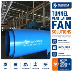 Massive Industrial Axial Blower for Tunnel Professional Heavy Duty Reinforced Fan for Large Engineering Projects