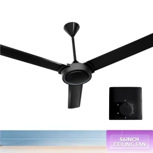 Matte Black Color 56inch Ceiling Fan for SHARP Model Delivery Strong Airflow Good Pure Copper Motor with 3 Metal Blades