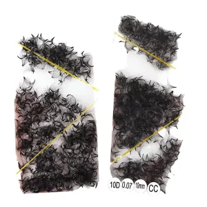 Matte Black Handmade Lash Trays Artstar Private Label Soft Pointy Thin Base Stem 0.03 0.05 0.07mm Premade Synthetic Mega Fans
