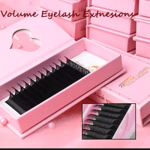 Matte Black Velvet CC D Custom Logo Individual Mink Eye Lash Extensions 0.03 0.05 0.07 Sizes Mega Volume Trays