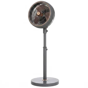 Mechanical Electric Standing Fan 10 inch Air Cooling Fan Adjustable Height Oscillating Fan with Semi hidden Button