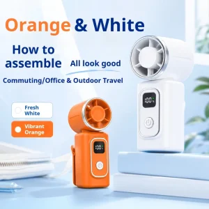 Mediterranean Style Portable Wearable Neck Fan Hands Free Personal Wearable Fan Portable Wearable Fans for Daily Outdoor Use
