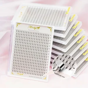 Medylashes Handmade 3D 4D 5D 6D Ultra Dark Black Volume Lashes Short Stem Pointy Base Premade Fans Eyelashes Extensions