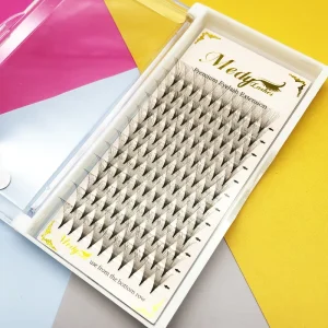 Medylashes Stock 20D Russian Wispy 0.03 0.05 0.07 C D 10D Long Stem Pre Made Fan 12D Promade Volume Fan Eyelash Extension