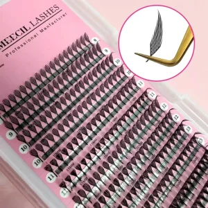 Meecillashes Premade Volume Fans Shandong Fur Eyelash Fan Model Animal Lashes