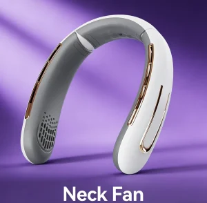 Men Women’s Personal Bladeless Neck Cooling Fan Indoor Outdoor Portable Three Wind Speed Battery Operated RV Hotel Summer