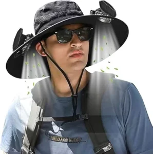 Men’s Women’s Summer Outdoor Fishing Sunscreen Hat UV Protection Mountaineering Hat 3D Embroidery Made Durable Nylon Solar Fan