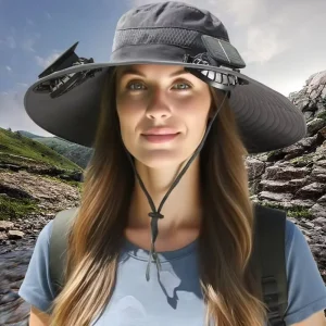 Men’s Women’s Summer Outdoor Fishing Sunscreen Hat UV Protection Mountaineering Hat 3D Embroidery Made Durable Nylon Solar Fan
